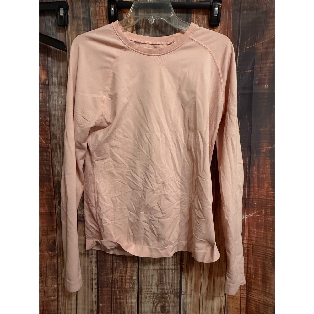 Figs Seamless Long Sleeve Top Pink Peach Crew Neck 2XL W22KW1010